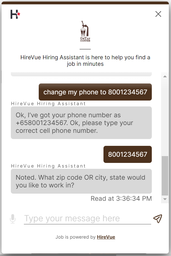 How To Change Your Phone Number Hirevue Hiring Assistant